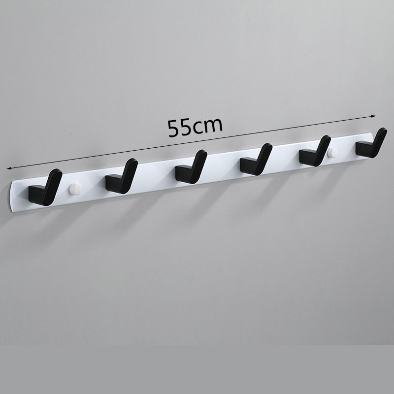 Witte Ruimte Aluminium Badkamer Planken Enkele Tier Rack Shampoo Plank Keuken Plank Badkamer Rack: white black 6 hook