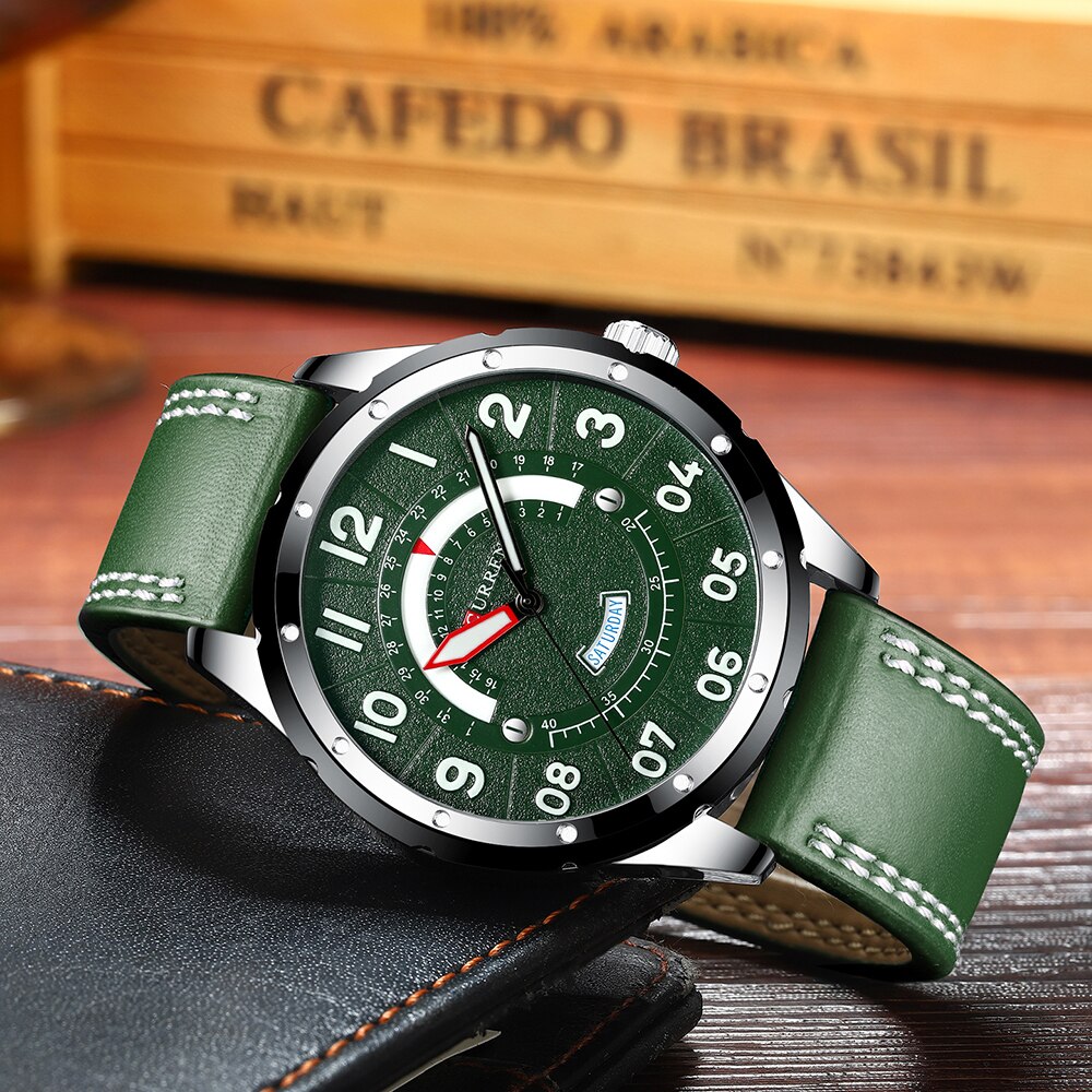 Polshorloge Mannen Luxe Mode Lederen Horloges Voor Mannen Klok Kalender Datum Quartz Horloge Mannelijke Ongedwongen Horloge