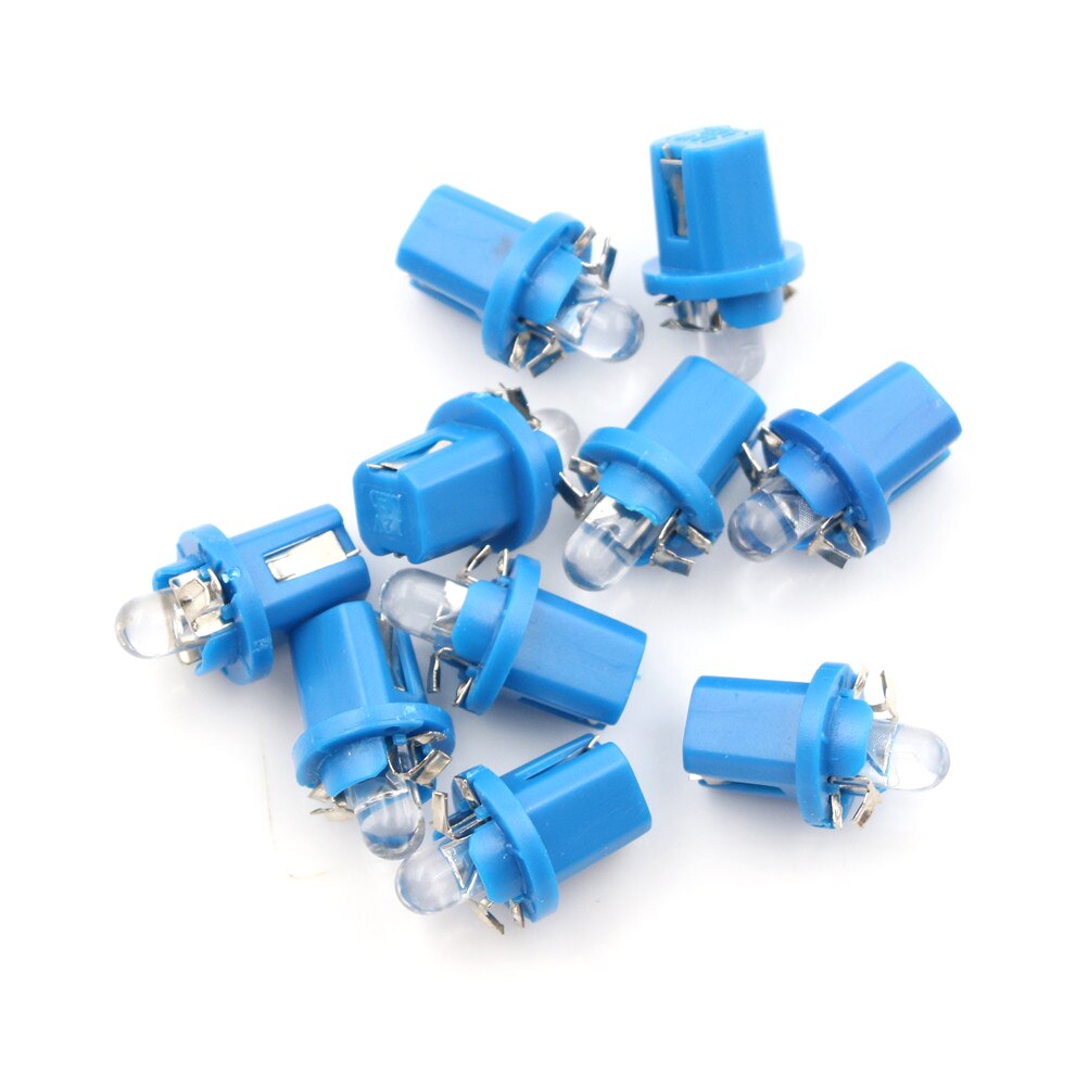 10 stk / parti flerfarvet  t5 b8.5d b8.5 smd førte billysbiler lysemitterende diode instrument instrumentbræt lyspærerdc 12 v: Blå