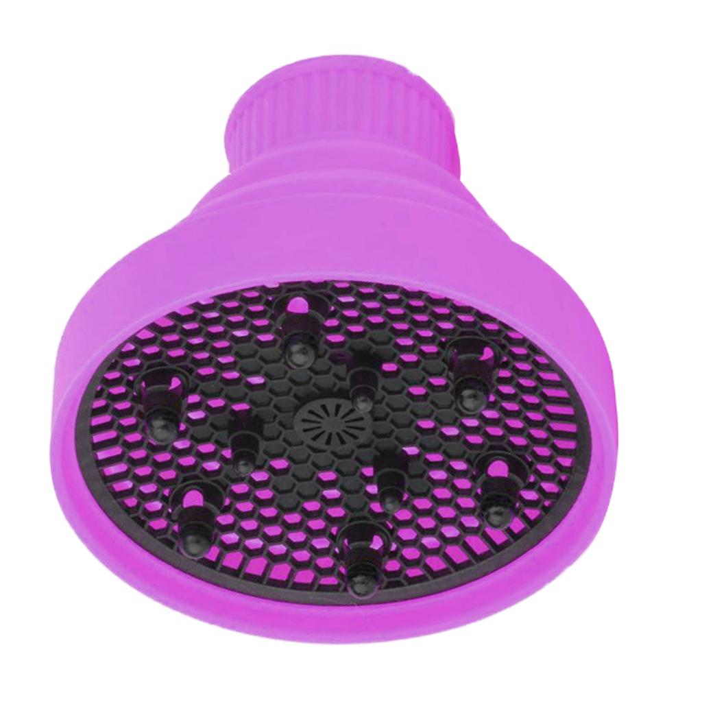 De silicona plegable cubierta para secador cabello ondulado y rizado secador de difusor lavable: Purple