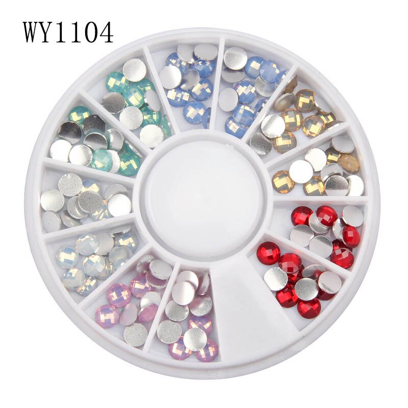 Elessical 6 kleuren paardenogen opaal strass manicure sieraden nagelbedels 3d diy manicure nagelkunst decoraties in wiel: Wy1104