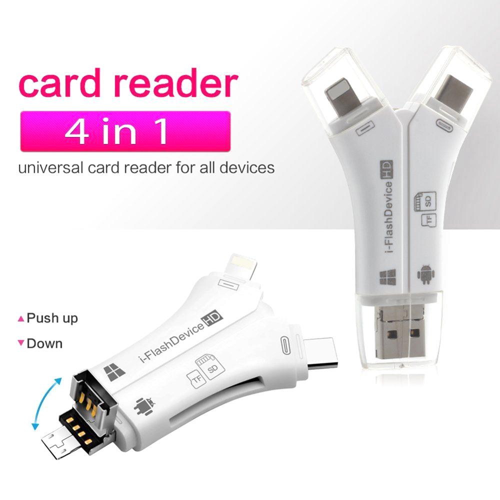 Sd Kaartlezer Usb Otg Micro Usb Type C Kaartlezer Lector Sd Memory Card Reader Voor Micro Sd Tf usb Type-C Otg Cardreader
