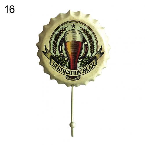 Creatieve Retro Metalen Bierfles Cap Teken Muur Haak Bar Pub Clue Decoratie: 16