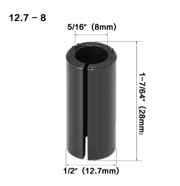 Outil de routeur CNC, adaptateur de haute précision, pince adaptateurs de tige support de fraise, mandrin de Conversion 12.7-8 8-6 12.7-6.35 1 pièce: 12.7 Turn 8