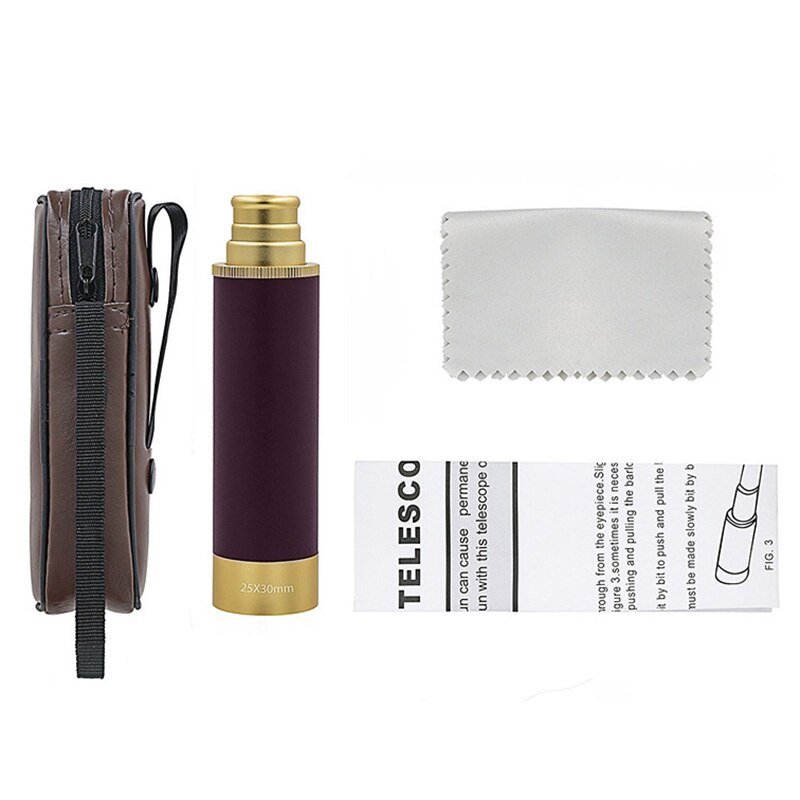 High Power 25X30 Monocular Vision Monocular Pirate Monocular with Free Leather Bag