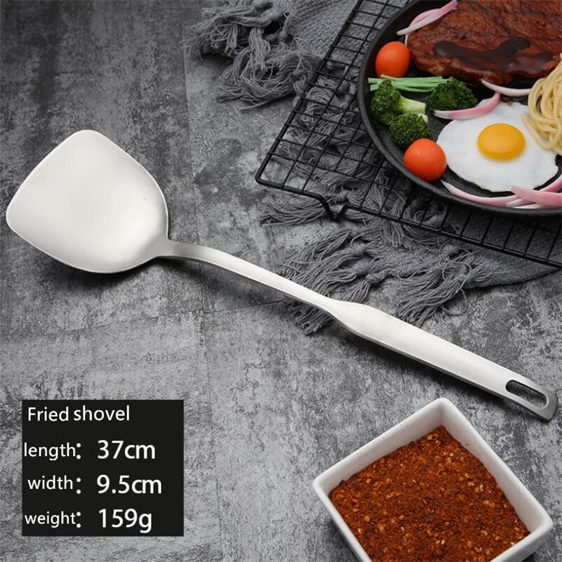 Kitchen Utensils Long Handle Cooking Tool Kitchen Stainless Steel Gadget Soup Ladle /Colander Spoon/ Shovel /Spatula Turner