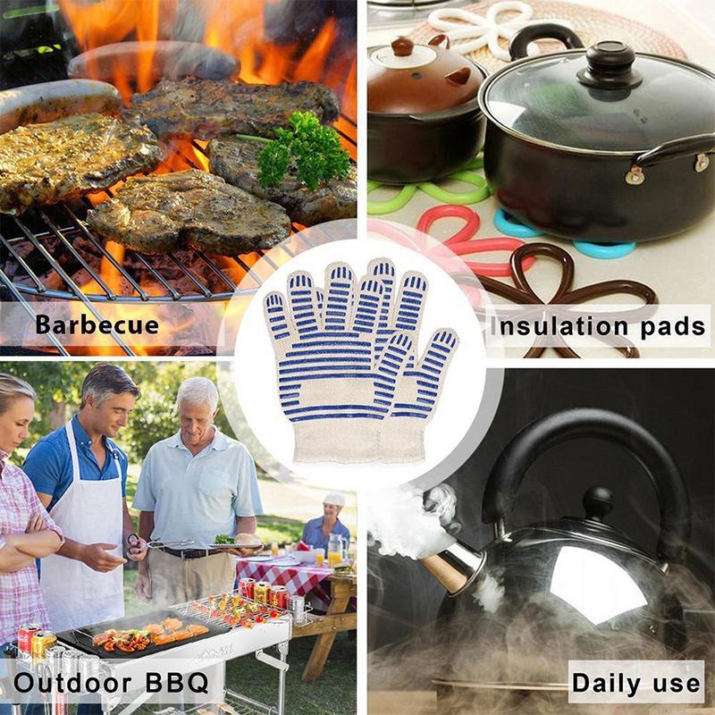 Gants BBQ en coton épais | 2 pièces, résistants à la chaleur, extrêmement résistants à la chaleur-gant de cuisson, four à griller