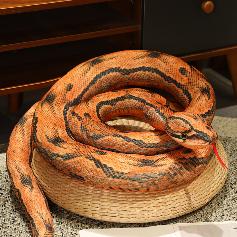 Jouet en peluche Python artificiel, Long serpent, jaune, Orange, vert, décoration de maison, décorations de