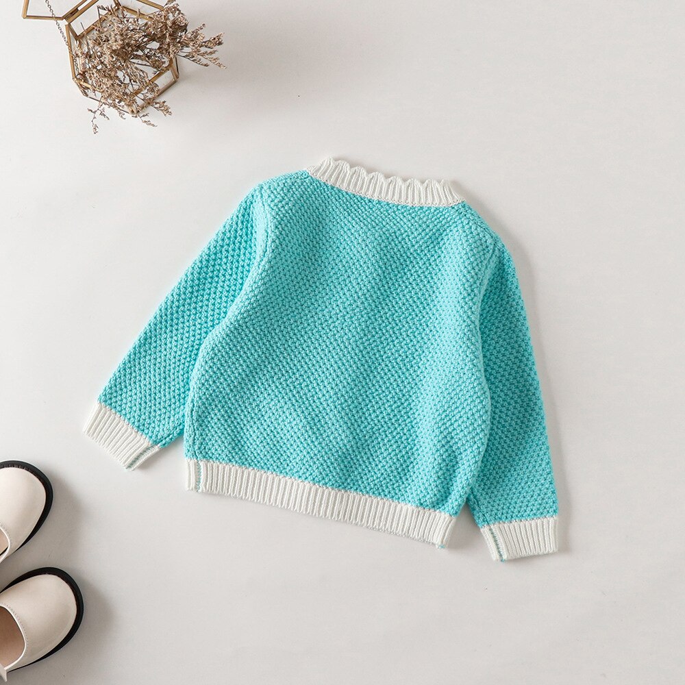 2022 Lente Baby Baby Meisjes Knit Borduren Bloem Jas + Bretels Rompertjes Baby Kleding Sets Peuter Meisje Pak Kleding 0-3Years