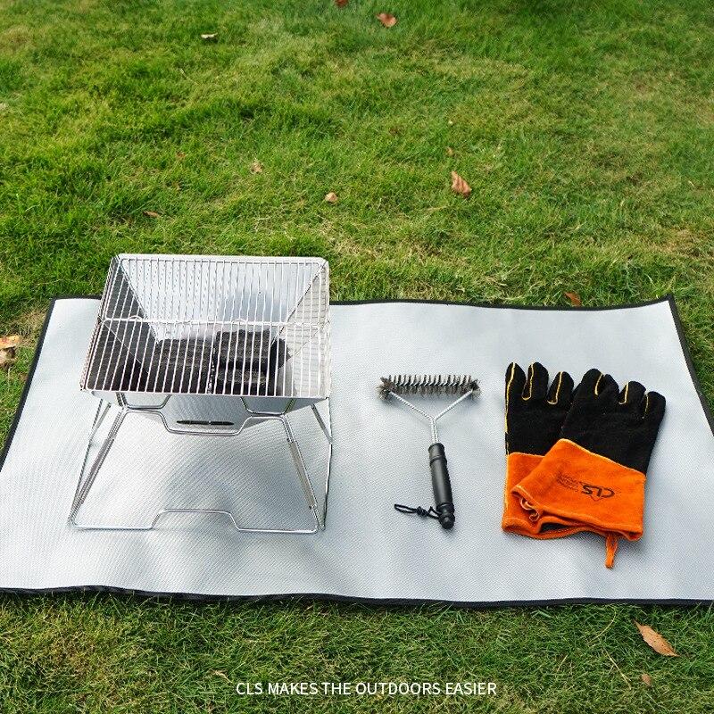 Outdoor Camping Brandwerende Doek Picknick Barbecue Warmte Isolatie Pad Vlamvertragende Siliconen Coating Fiberglass Fire Deken