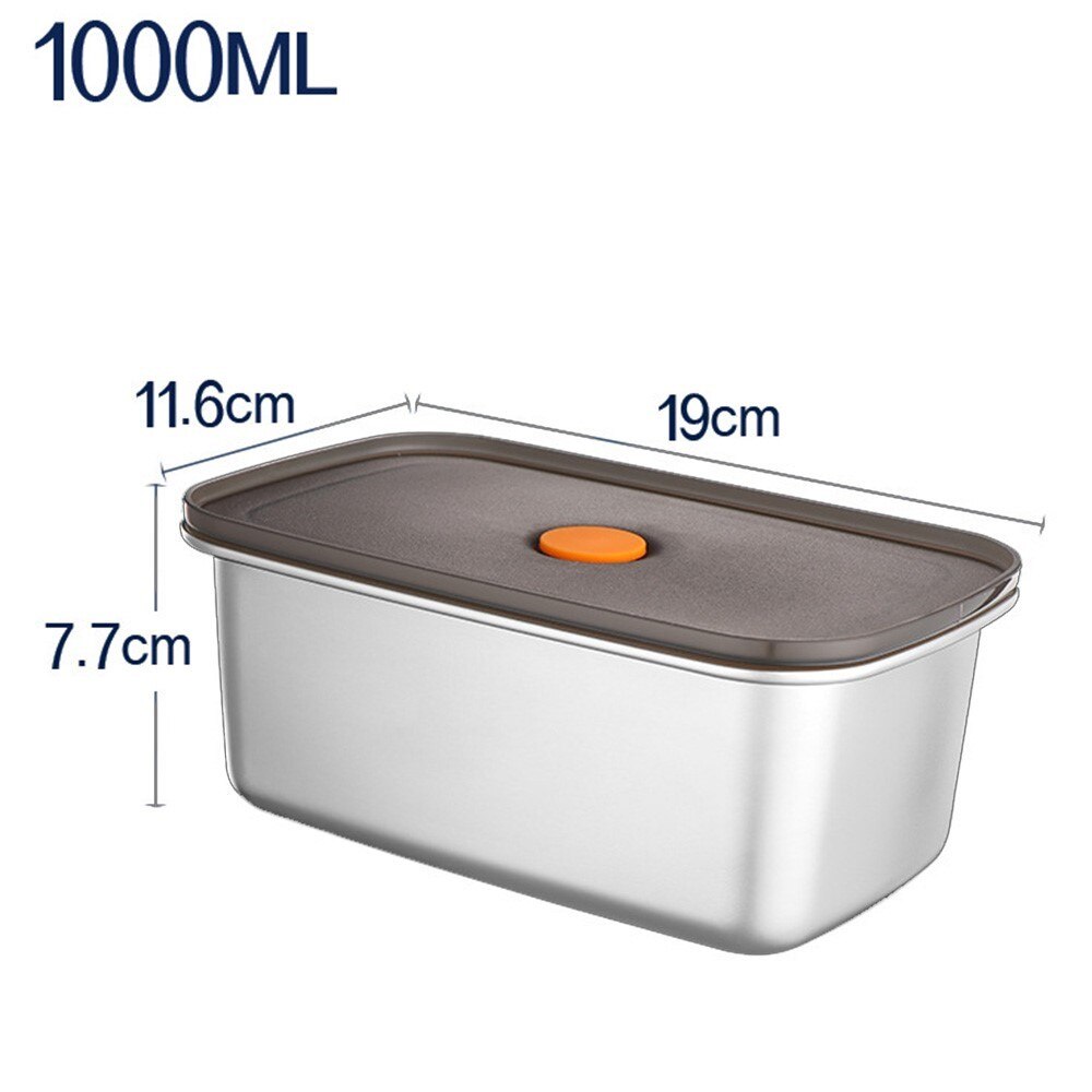 Stainless Steel Lunch Box Food Storage Box Portable Picnic Camping Outdoor Food Crisper Food Storage Container: 1000ML