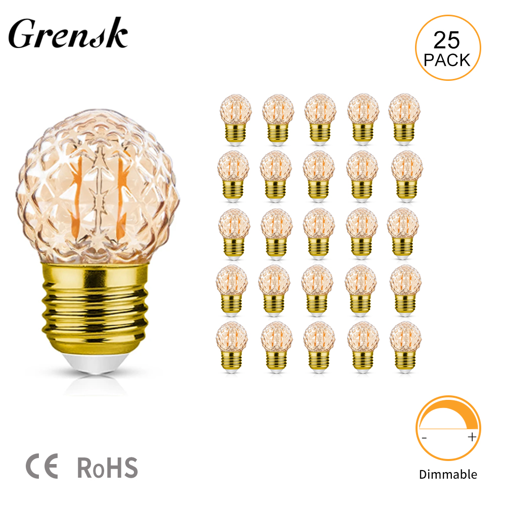 Vintage led-spiralformad glödlampa  g40 st bärnstensfärgad glaslampa 1.5w e27 st dimbara edison-ljusbolllampa för pendelkrona dekorativ lampa: Vit / 1 st