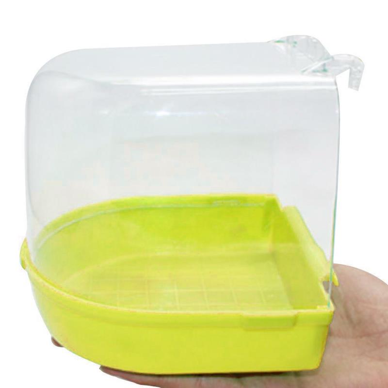 Lintu kylpy kylpyamme kylpy laatikko lintujen puhdistus työkalu häkki tarvikkeet papukaija kylpy läpinäkyvä muovi riippuva kylpyamme suihku