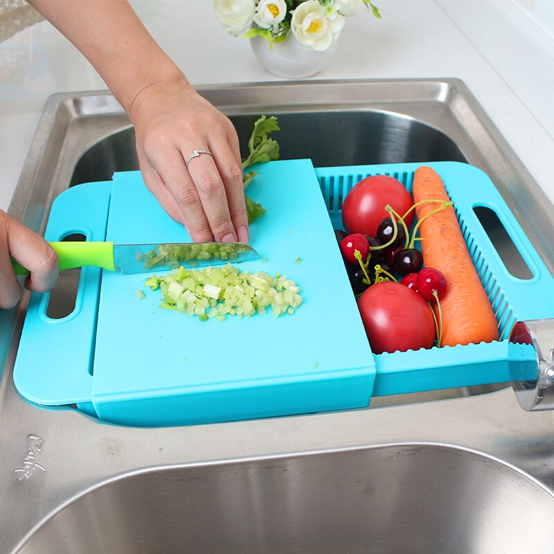 tenmiu Kitchen Sink Cutting Board Plastic Washing Drain Basket Washing and Matching One Sink Rack Chopping Blocks Cn(origin)