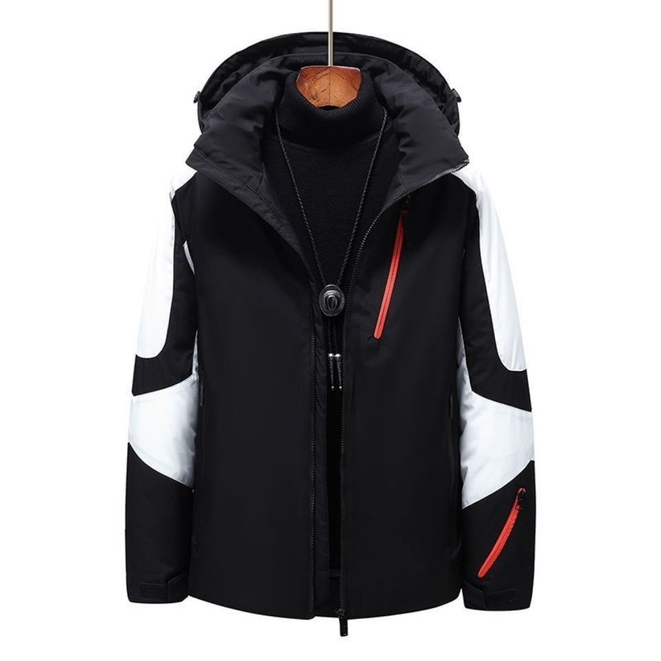 Veste parka en duvet de canard blanc pour homme, manteau épais et à capuche, coupe-vent, manteau de neige