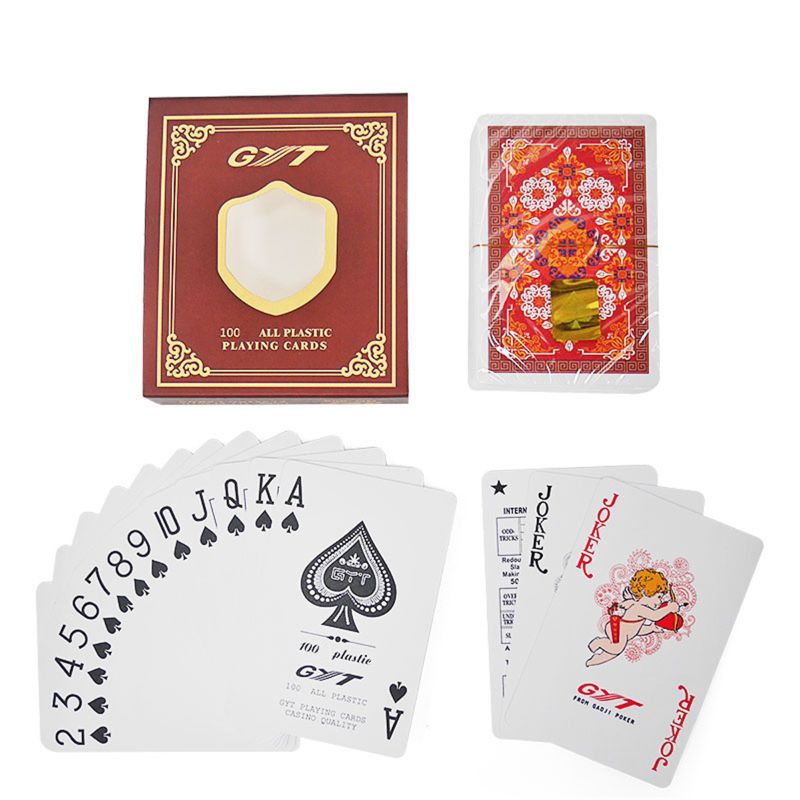 GYT Matting Top Plastic PVC Playing Cards Poker Cards - Waterproof,Double-sided Grinding, Plastic Box Collection Y4UD