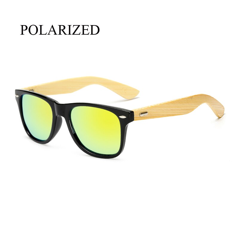 Gafas de sol polarizadas de madera de bambú cuadrado para hombre y mujer, gafas de sol Polaroid para hombre y mujer, gafas de sol retro hechas a mano de color rosa: KP1501 C60