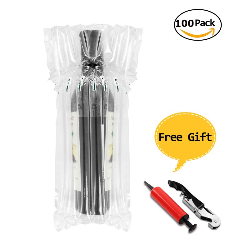 Wine Bottle Protector Gas Column Wrap Bags Sleeves Glass Travel Transport Air filled Column Leakproof Cushioning