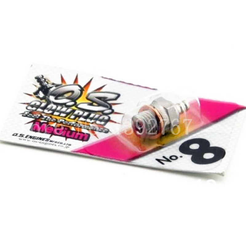 6 uds bujía incandescente OS O.S. 8 No.8 # 8 bujías incandescentes estándar medianas para coches de control remoto con motor Nitro y camión RC