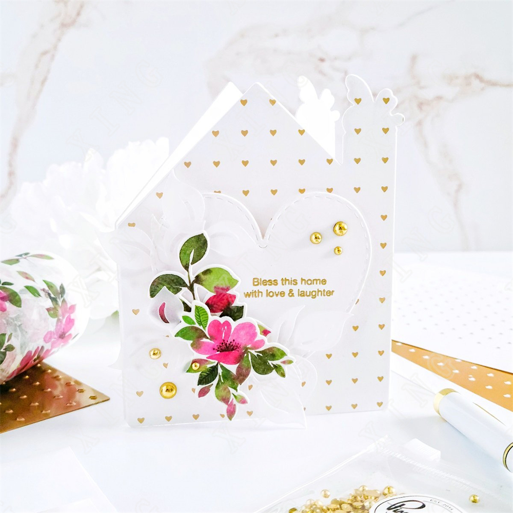 Heart Grid Solid Foil Plate Scrapbook Diary Decoration Stencil Embossing Template Diy Greeting Card Handmade