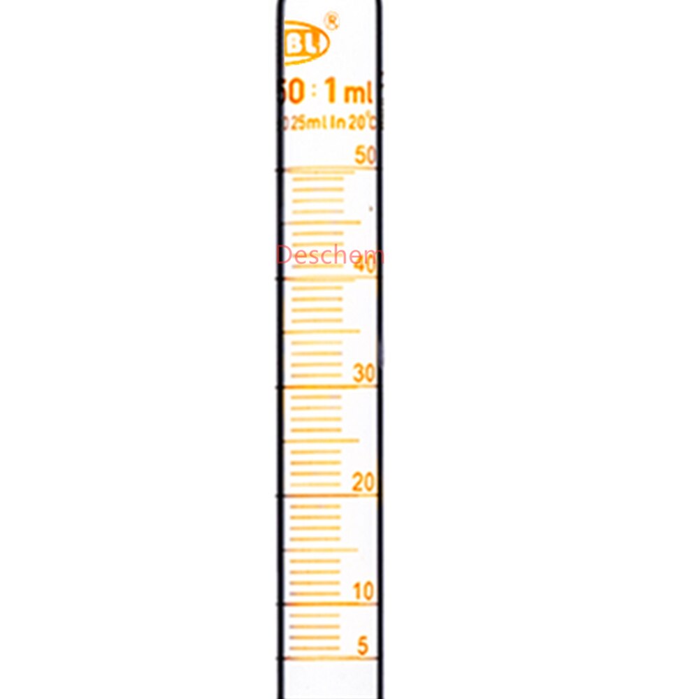 50ml,Glass Measuring Cylinder With Ground Joint Stopper Lab Chemical Glassware