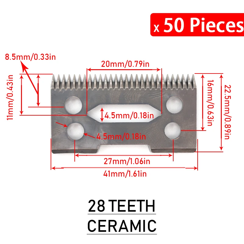 Cuchillas de cerámica móviles de repuesto para cortadores de cabezal de corte WAHL 5 Star Series Stagger y dientes estándar