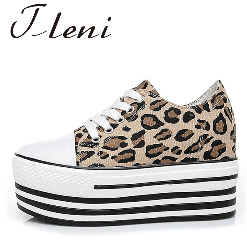 Style Sneakers Females Leopard platform wedges Walking sports Shoes Height Increasing Women Running Shoes ZZ-22: Low cut leopard / 8