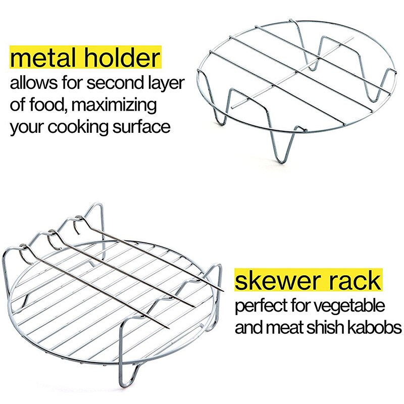 5 Stks/set 7 Inch Ronde Lucht Friteuse Multifunctionele Pizza Pot Rack Bakken Isolatie Pad Rack Pad Thuis Keuken air Friteuse Accessoires