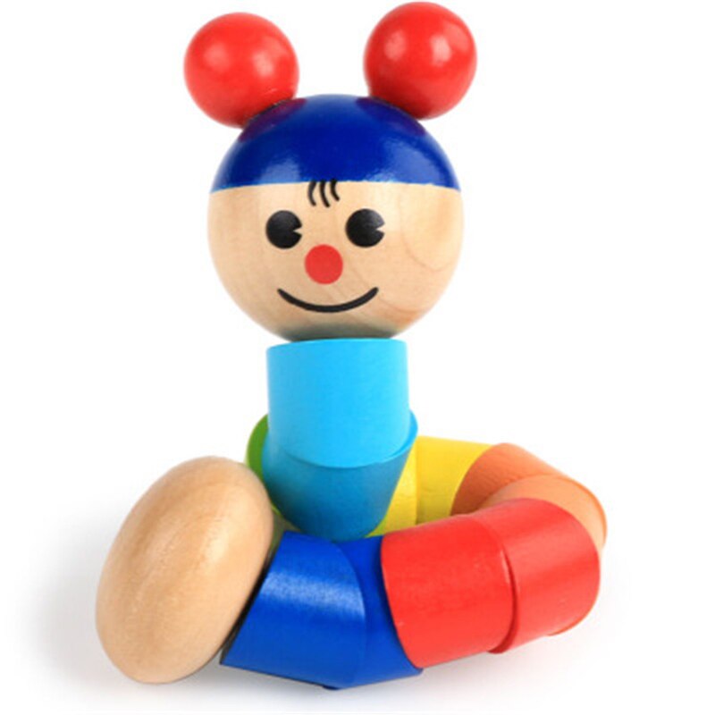 Clown en bois pull bureau gyro garçon bébé fille jouets aléatoire jeu couleur jouet intérieur maternelle sports