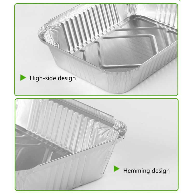 Grands plateaux jetables en aluminium robuste | Plateaux avec couvercles de planche pour la cuisson, la torréfaction et la cuisson