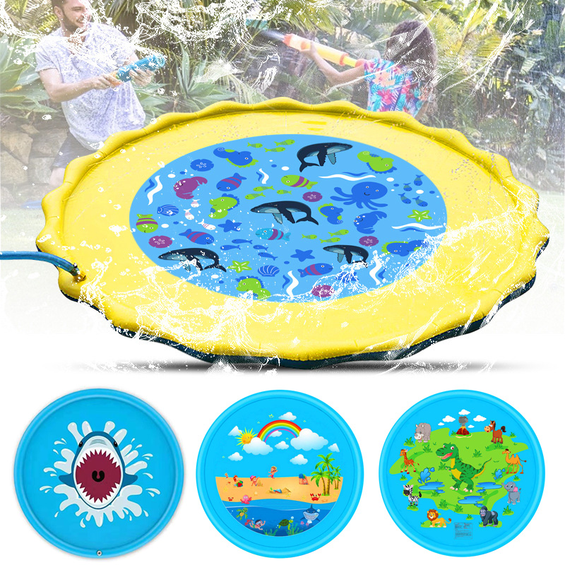 Neue Aufblasbare sprühen Wasser Kissen Sommer freundlicher Spielen Wasser matt Rasen Spiele Pad Sprinkler Spielen Spielzeug Strand matt Kissen Spielzeug