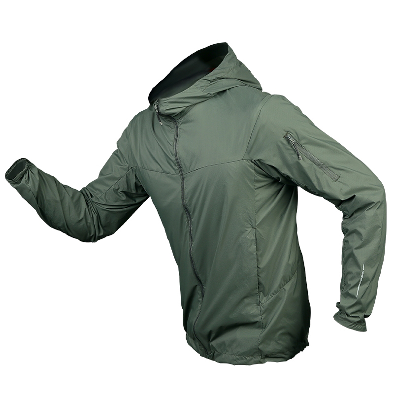 JACKSANQ Men's Hiking Hooded Quick Dry Skin Clothing Outdoor Sport Sun Protection Camping Trekking Climbing Male Overcoat RA340: Green / Asian Size M