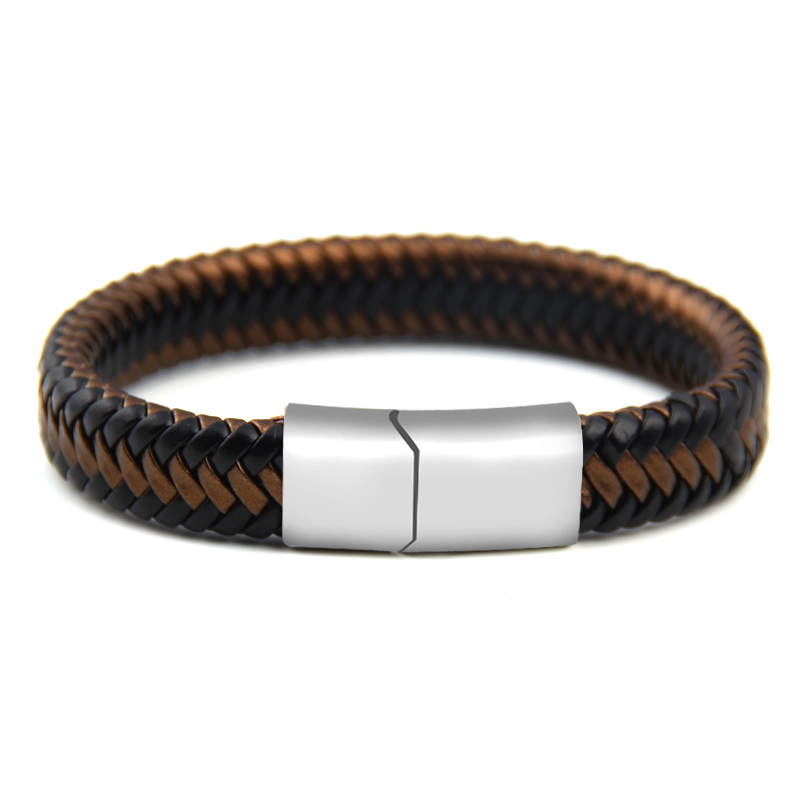 nouvelle Punk Rock Style Trengy bijoux aimant à la main dames Bracelet en cuir hommes accessoires Couple: coffee