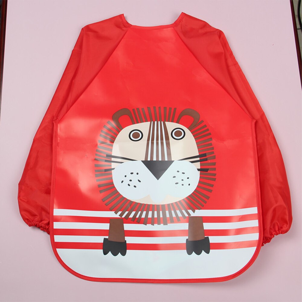 Nuovo arrivo bambino impermeabile bambino mangiare abbigliamento maniche lunghe per bambini grembiule animali del fumetto alimentazione grembiule bavaglino Bandana bambino: 4