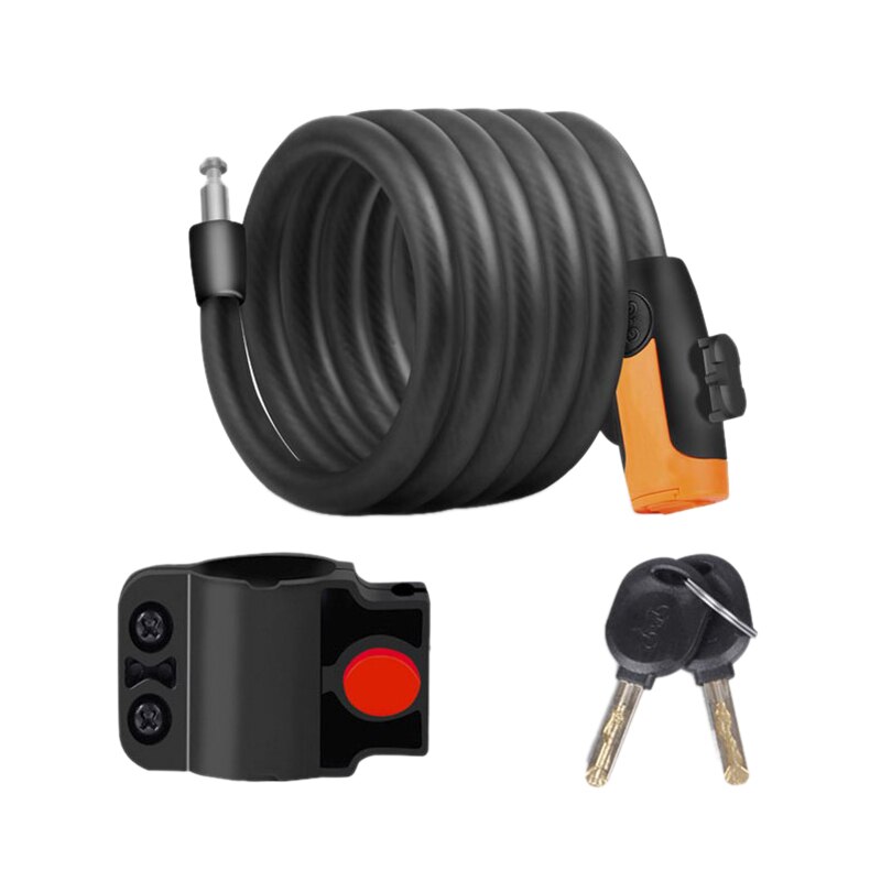 Bike Lock Portable Steel Wire Lock with Key for Mountain Bike Electric Bike Motorcycle Anti-Theft Bicycle Lock: Default Title