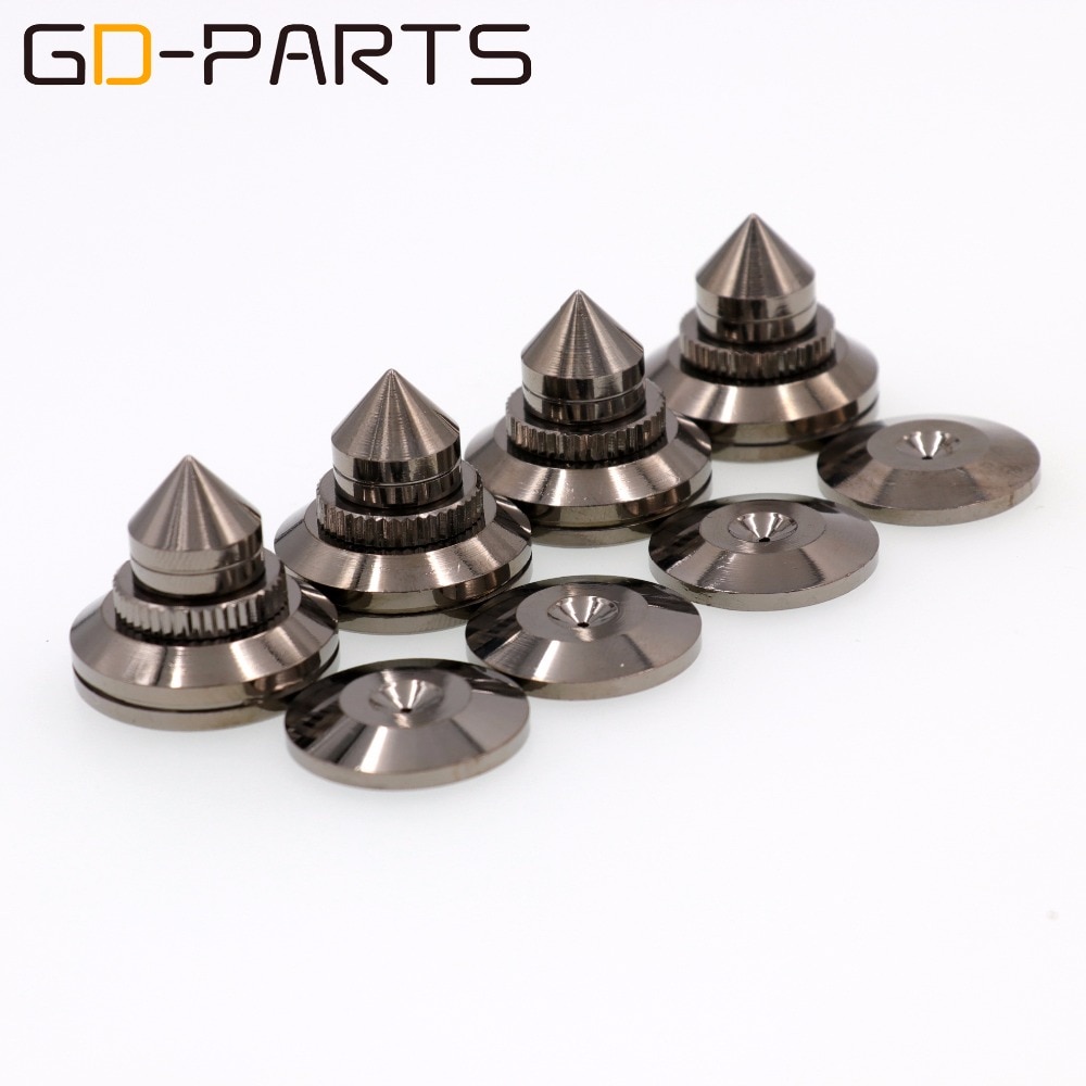 28x25mm Brass Speaker AMP Isolation Spikes Vibration Cone Hifi Turntable AMP CD DAC Recorder Stand Feet Pads Floor Base Set of 4
