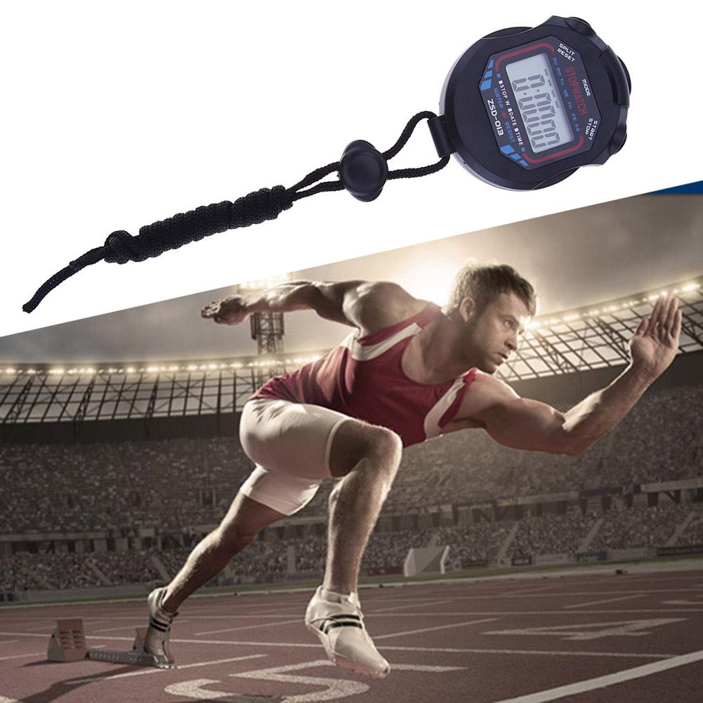 Waterdichte Sport Stopwatch Professionele Handheld Digitale Timer Lcd Sport Stopwatch Chronograaf Counter Timer Met Riem
