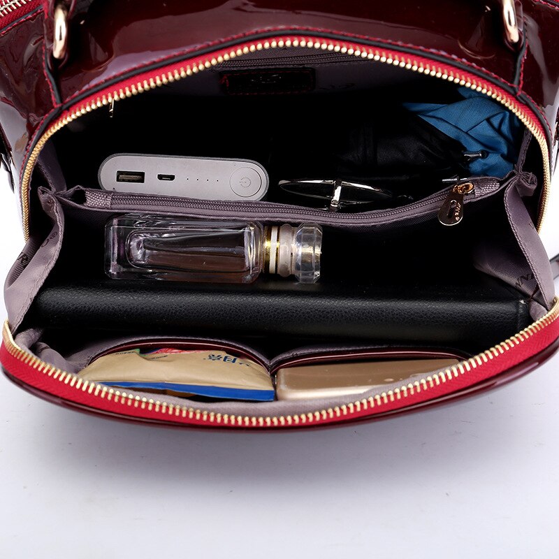 Nova moda de alta qualidade couro patente bolsa feminina senhoras corpo cruz mensageiro sacos ombro bolsas crossbody noite pa