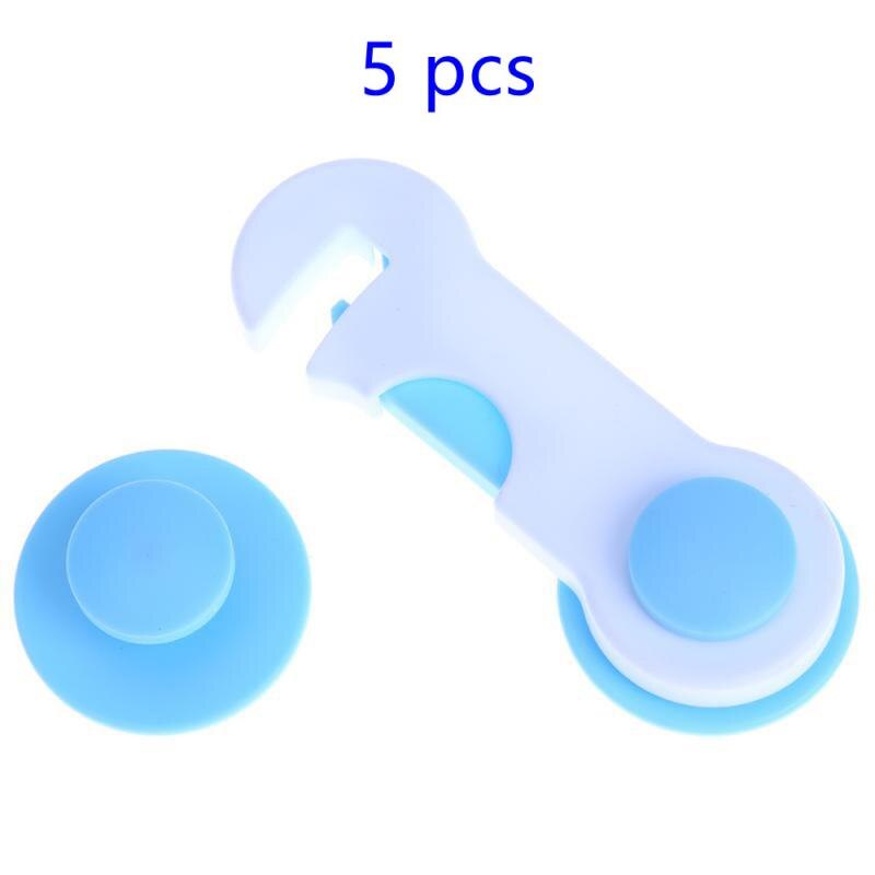 Meerdere Stukken Kinderen Veiligheid Protector Baby Care Multifunctionele Kind Baby Veiligheidsslot Koelkast Venster Kast Kledingkast: B 5pcs blue