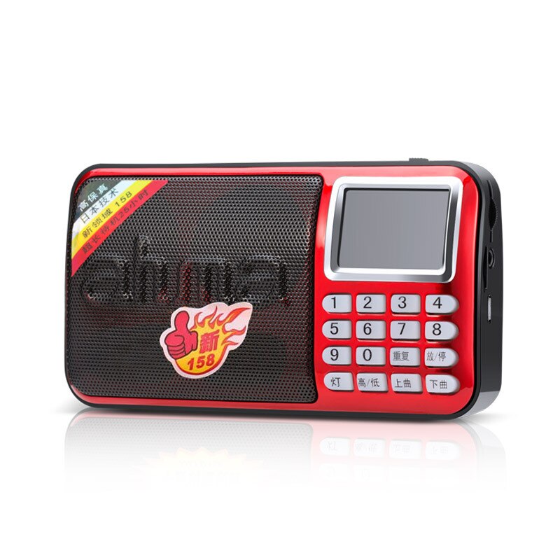 Aihua 158 Card Speaker 18650 Batterij Usb Flash Drive Muziekspeler Radio