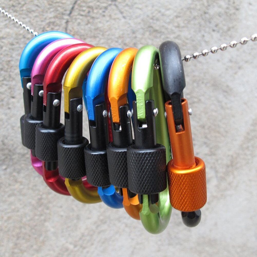 Aluminum Alloy Carabiner Keychain Outdoor Camping climbing Equipment Snap Clip Lock backpack Buckle Hook hanging Fishing Tool