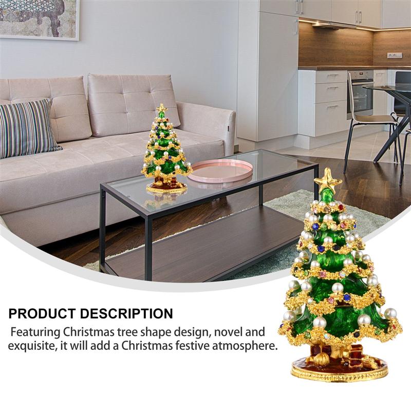 Christmas Tree Jewelry Box Treasure Case Storage Organizer Christmas