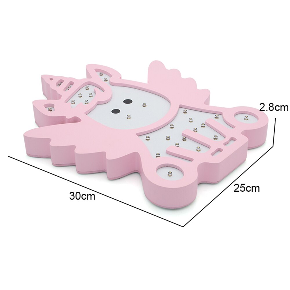de unicornios de dibujos animados luz nocturna con batería de potencia lámpara encantadora Infantil interruptor BB resplandor lámpara de noche para bebé niño niña juguete para