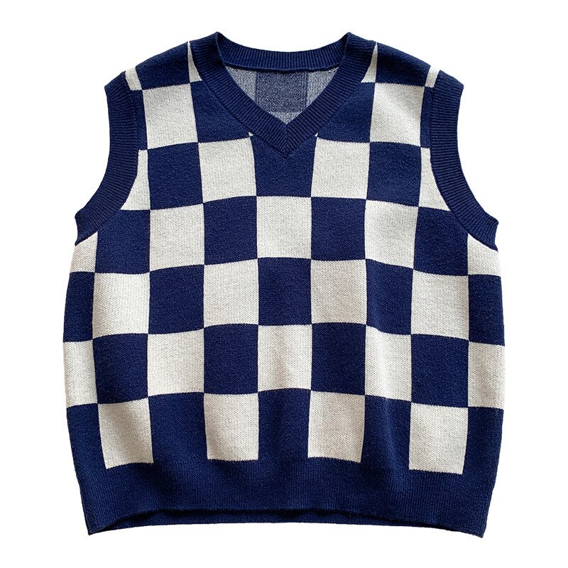 Frühling jungen Plaid gestrickte westen freundlicher ärmellose strickwaren: 3T