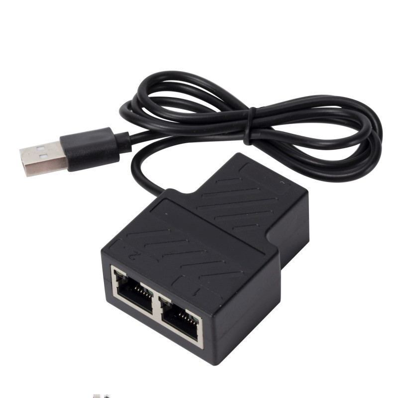 Ethernet Splitter 1 to 2 RJ45 100Mbps Dual Port Ethernet Cable Network Splitter Cable Extender for PC Laptop TV Router computer: Default Title