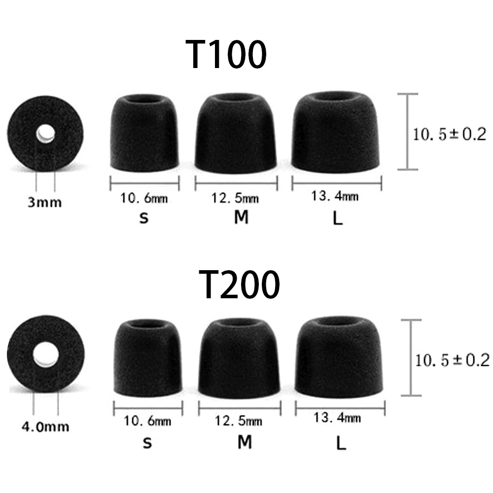 1 Paar Geluidsisolerende Oordopjes Traagschuim Oorwarmers Voor T100 T200 T300 T400 S/M/L Maten Oorpunten Voor In-Ear Oortelefoon Accessoires