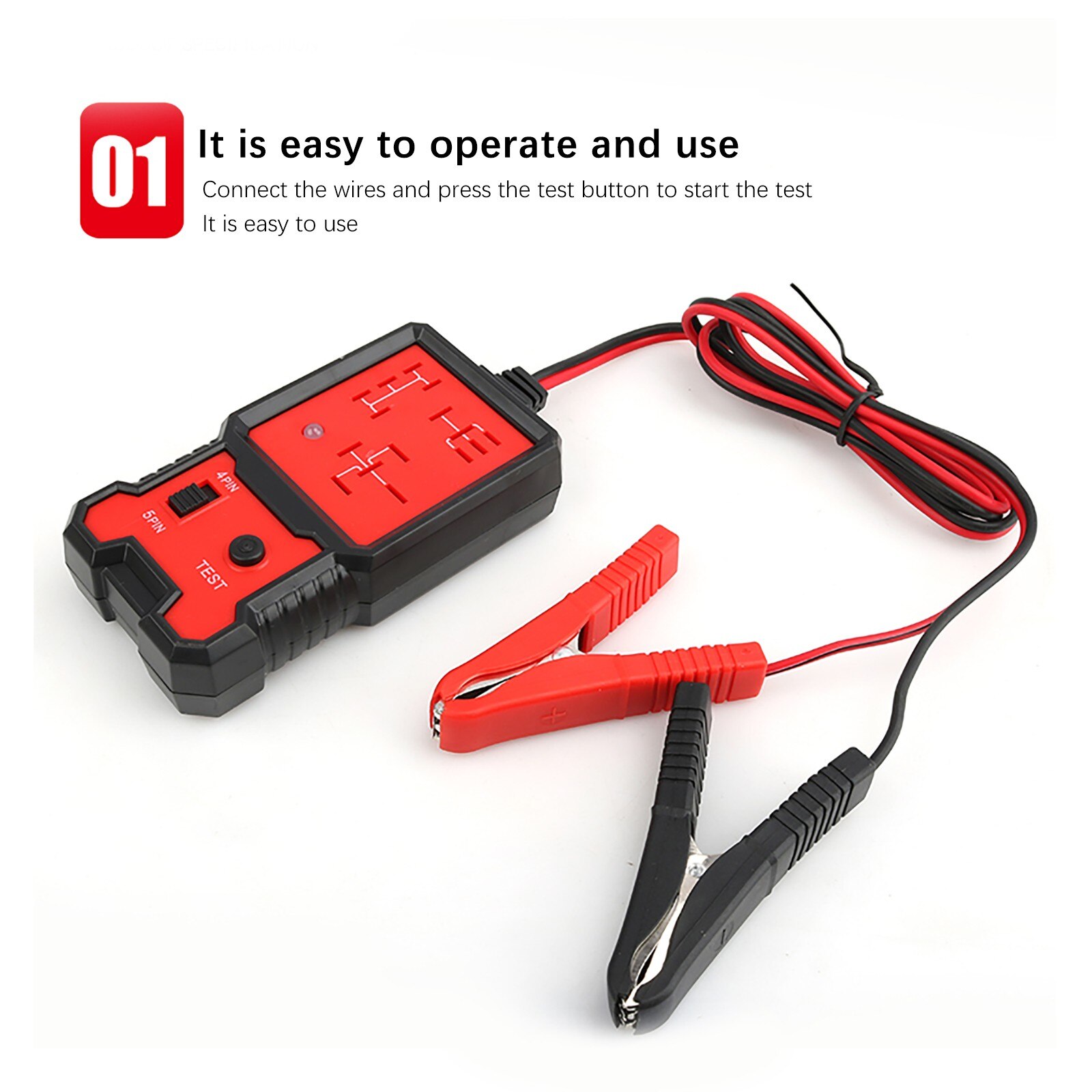 12V Battery Checker Car Battery Load Tester Car Four-pin Five-Pin Relay Tester Universal Electronic Automotive Relay Tester