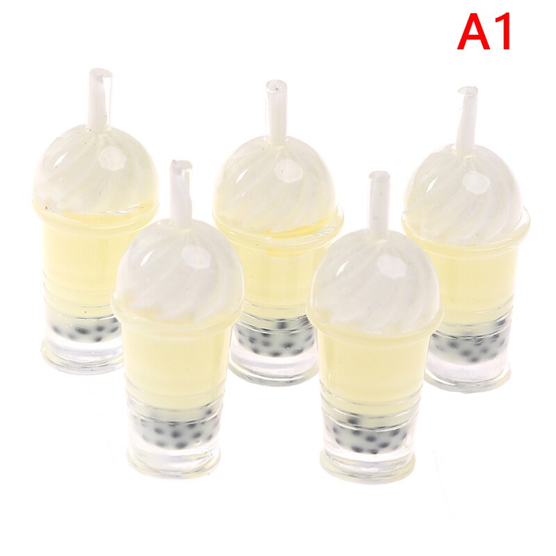 5pcs 1/12 miniatura Dollhouse Bubble Tea modello bevande accessori per giocattoli per alimenti per bambole: 1