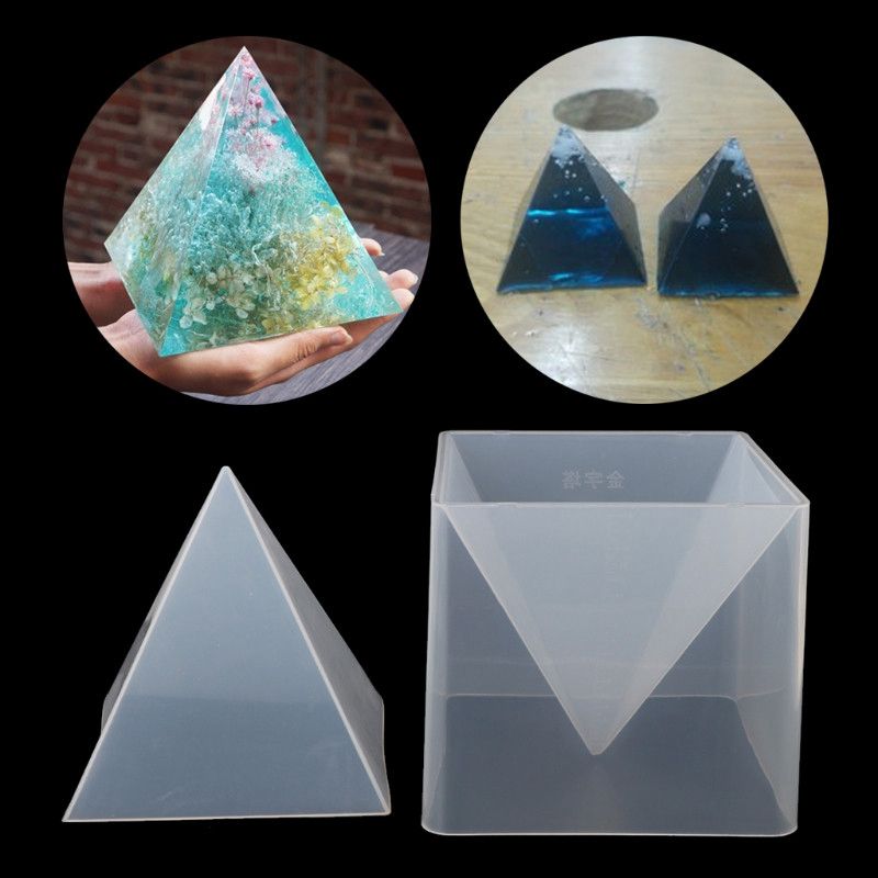 Super pyramide silikone form harpiks håndværk smykker krystal form med plastik ramme smykker håndværk harpiks forme