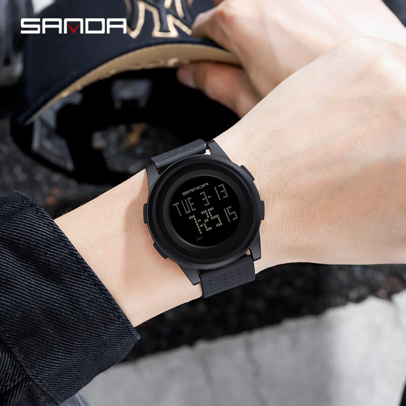 Sanda 2022 outdoor sport horloge heren multifunctioneel horloge wekker chrono 3 bar waterdicht digitaal horloge reloj hombre
